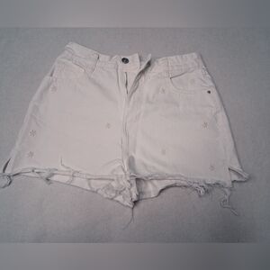 Ardene Size 5 White Distressed Jean Shorts